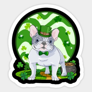 French Bulldog Dog St Patricks Day Irish Leprechaun Sticker